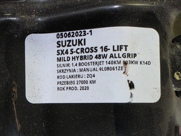 SUZUKI S-CROSS VITARA III 1.4 TURBO HYBRIDNÍ K14D ULOŽENÍ MOTORU