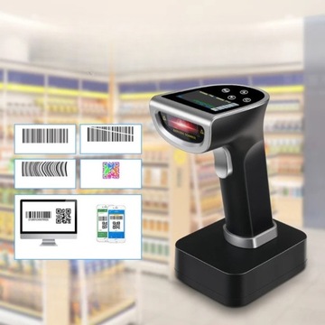 Беспроводной Bluetooth-сканер QR 1D считыватель штрих-кодов 2D с подставкой