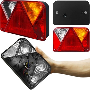 LAMPA ZESPOLONA TYLNA DO PRZYCZEPKI NA BAJONET PRAWA Z ŚWIATŁEM COFANIA