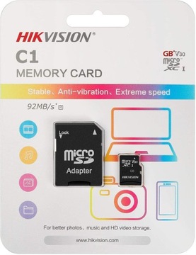 Карта памяти Hikvision 64 ГБ microSDXC 92/20 МБ/с