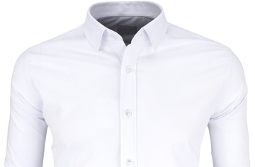 Белая мужская элегантная рубашка с длинным рукавом 514 3XL