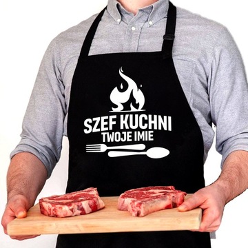 Fartuch CZARNY DLA KUCHARZA PREZENT PERSONALIZOWAN