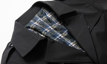 Płaszcz męski czarny trencz do połowy uda aaswel rozmiar XL