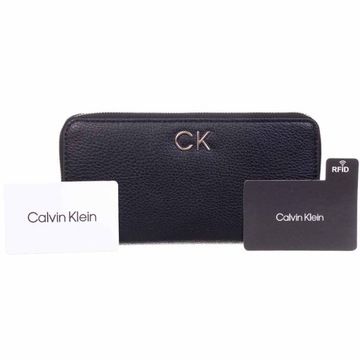 CALVIN KLEIN BEZPIECZNY PORTFEL DAMSKI LOCK BLACK