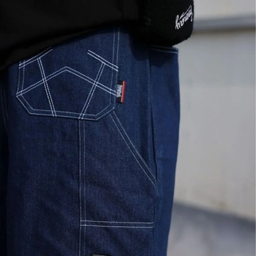 Летние джинсовые шорты Oversized, мужские широкие брюки