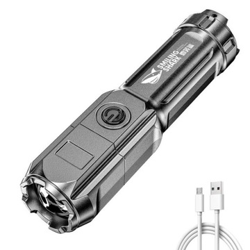 MAŁA PORĘCZNA LATARKA LED XPE USB ZOOM AKUMULATOR