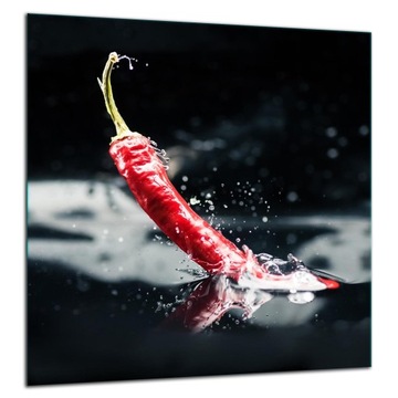 SZKLANA PŁYTA OCHRONNA PANEL KLEJ 60x65 CHILLI Hartowane Szkło Kuchnia