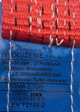 4 Pasy Transportowe Laweta Lohr Blyss Boro Trawka 75cm 4T 3m 50mm 3PKT lp1