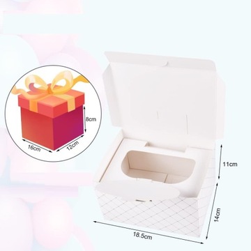 ПОДАРОЧНАЯ КОРОБКА ДЛЯ УКРАШЕНИЯ своими руками СЮРПРИЗ НА ДЕНЬ РОЖДЕНИЯ ВЗРЫВ + 2 КОНФЕТТИ