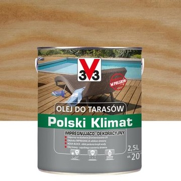 V33 Olej do tarasów POLSKI KLIMAT 2,5L BEZBARWNY