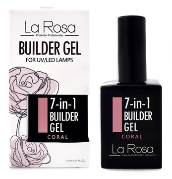 La Rosa Żel Do Paznokci Budujący Podkładowy 7w1 Coral UV/LED 15 ml