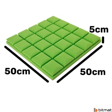 Акустическая панель выпуклого профилированного куба светло-зеленого цвета для детской комнаты.