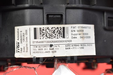 AIRBAG ULOŽENÍ VZDUCHOVÁ ŘIDIČE 07354697720 FIAT DUCATO 3 III 06-14