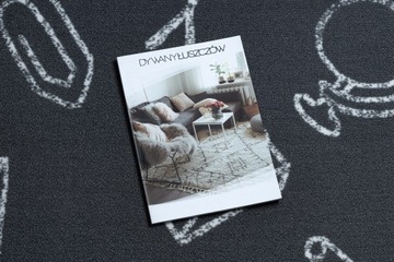 DYWAN DZIECIĘCY 200x250 cm SZKOŁA szary @111741