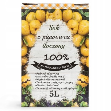 SOK tłoczony PIGWOWIEC 100% MĘTNY nie pigwa 5L