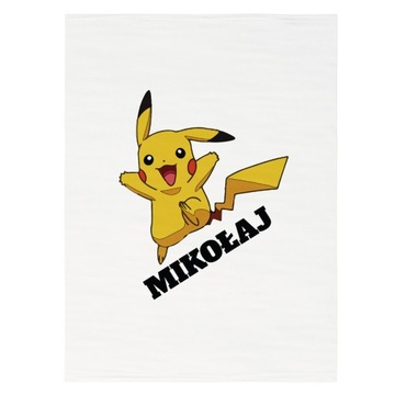 POKEMON PIKACHU RĘCZNIK DO PRZEDSZKOLA z imieniem przedszkolny wzory IMIĘ