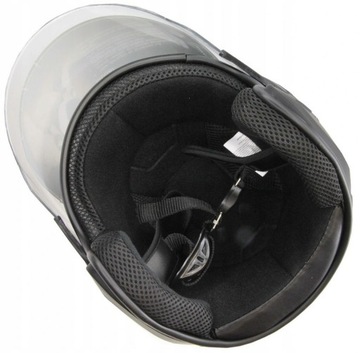 МОТОЦИКЛЬНЫЙ ШЛЕМ ОТКРЫТЫЙ КОВРИК ДЛЯ СКУТЕРА ЧОППЕР Черный цвет со СТЕКЛОМ M