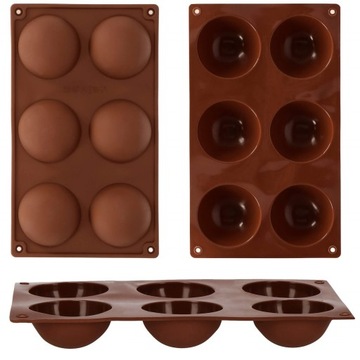 СИЛИКОНОВАЯ ФОРМА ДЛЯ ВЫПЕЧКИ МОНОПОРЦИИ ШОКОЛАДНЫХ МАББЛОВ, ПОЛУСФЕРА