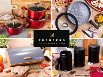 НАБОР КУХОННЫХ НОЖЕЙ EDENBERG ИЗ 5 НОЖЕЙ В БЛОКЕ ИЗ 8 ДЕТАЛЕЙ.