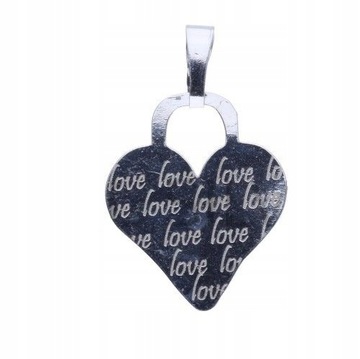 СЕРЕБРЯНЫЙ КУЛОН С СЕРДЦЕМ ЛЮБОВЬ ДЕНЬ ВАЛЕНТИНА