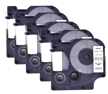 Taśma zamiennik Dymo 45013 S0720530 12mm biała 5 sztuk