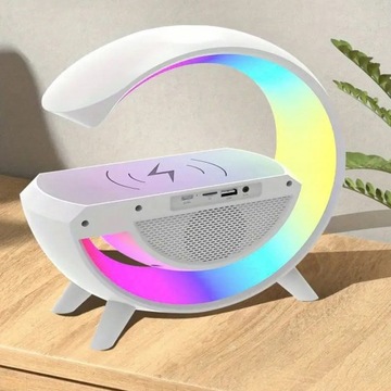 LAMPA LED Z GŁOŚNIKIEM ŁADOWANIE QI BUDZIK RADIO FM 7 TRYBÓW BLUETOOTH 5.3