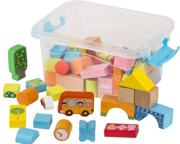 Drewniane Klocki MONTESSORI Konstrukcyjne Duże PRODUKT POLSKI