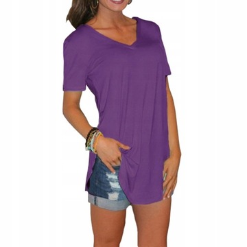 T-SHIRT bluzka OVERSIZE ROZCIĘCIE NA BOKU modna