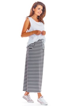 ДЛИННАЯ ЮБКА МАКСИ В ПРЯМУ ПОЛОСКУ