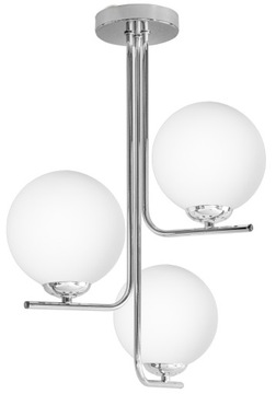 LAMPA SUFITOWA WISZĄCA SZKLANA KULE CHROM LOFT LED