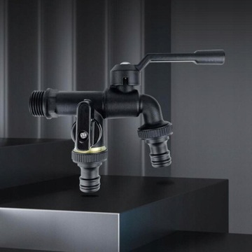 Смеситель для уличного садового шланга с двойным