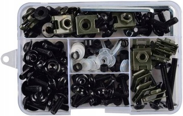 НАБОР МОТОЦИКЛОВЫХ ВИНТОВ + ОБЛИКАТЕЛЬНЫХ ПЛАСТИН 193 ШТ. ДЛЯ ПЛАСТМАССОВОГО СКУТЕРА