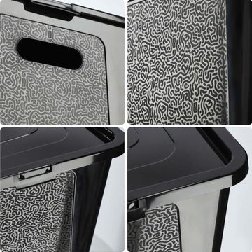 POJEMNIK ORGANIZER 17L PUDEŁKO ZABAWKI PLASTIKOWE Z POKRYWĄ CZARNY