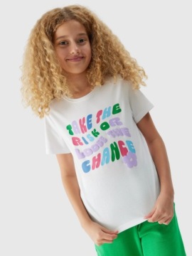 KOSZULKA DZIEWCZĘCA 4F T-SHIRT BAWEŁNA 140