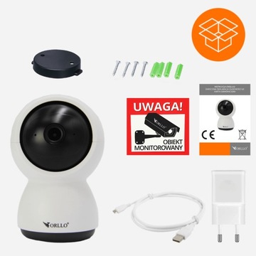 3-мегапиксельная вращающаяся комнатная камера ORLLO E8, Wi-Fi радионяня + карта памяти 128 ГБ