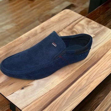 Buty komunijne chłopięce eleganckie mokasyny granatowe r. 40