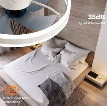 КРУГЛЫЙ ПОТОЛОЧНЫЙ СВЕТИЛЬНИК СО СВЕТОДИОДНЫМ ВЕНТИЛЯТОРОМ НОВЫЙ 50 СМ БЕЛЫЙ