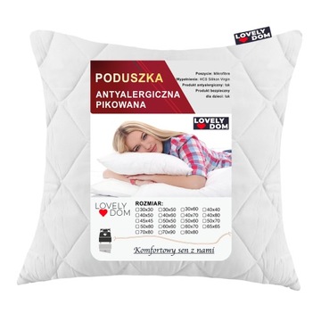 PODUSZKA 45X45 PIKOWANA ANTYALERGICZNA BIAŁA