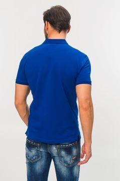 EMPORIO ARMANI - niebieska koszulka polo r. M