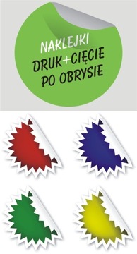 NAKLEJKI ETYKIETY dowolny kształt cięte po obrysie