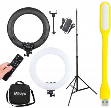 MITOYA LED RING RL-480L LAMPA 60W ZASILACZ I TORBA + STATYW 75-230CM