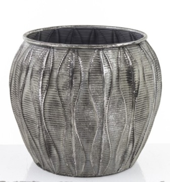 МЕТАЛЛИЧЕСКАЯ КРЫШКА, СЕРЕБРЯНЫЙ ЦВЕТОЧНЫЙ ГОРШОК, УКРАШЕНИЕ ДОМА