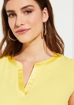Запятая желтая блузка короткие рукава (44)