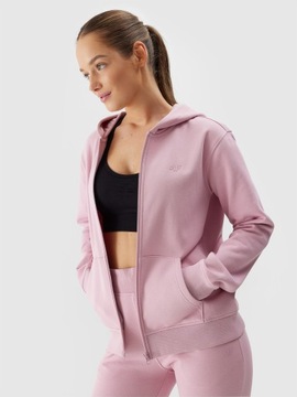 BLUZA 4F DAMSKA DRESOWA ROZPINANA Z KAPTUREM - RÓŻOWA r. M