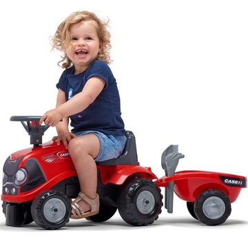 TRACTOR BABY CASE IH КРАСНЫЙ ПРИЦЕП ОТ 12 МЕСЯЦЕВ FALK