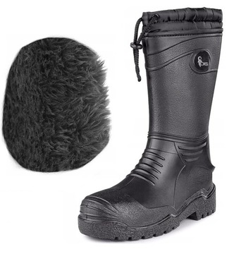 GUMOWCE ŚNIEGOWCE KALOSZE OCIEPLANE ZIMOWE Z FUTREM WODOODPORNE