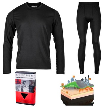 BIELIZNA TERMOAKTYWNA MĘSKA KRAMP ODZIEŻ TERMO KOMPLET GÓRA DÓŁ TERMICZNA