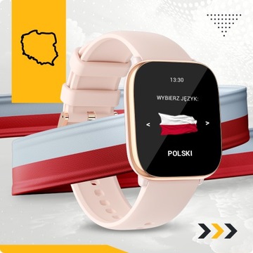 ZEGAREK SMARTWATCH DAMSKI POLSKIE MENU ROZMOWY PULS CIŚNIENIE SPORT 4 PASKI