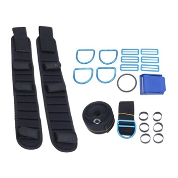 Dir Backplate Комплект ремня для дайвинга с пряжкой Ремешок с резиновыми кольцами Синий