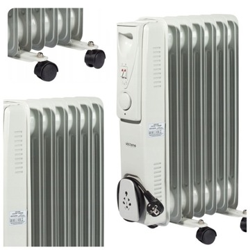 GRZEJNIK OLEJOWY ELEKTRYCZNY TERMOSTAT 1500 W 7 ŻEBEREK ŻEBERKOWY OLEJAK